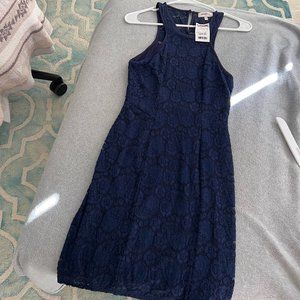 monteau blue lace dress size medium